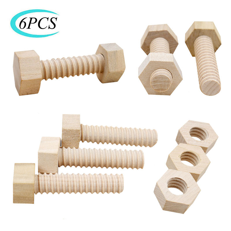Early Education Educational Screw Nut Assembling Wooden Toy Solid Wood Screw Nut Hands-On Teaching Aid Educational Toy For Child