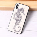 3D Relief Elephone Mermaid Tattoo imitative Wood Phone For iPhone 6 6S 6Plus 7 7Plus 8 8Plus X XS Max Case Cover Capas Fundas