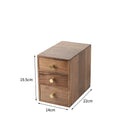Solid wood drawer desktop storage box black walnut small wooden cabinet