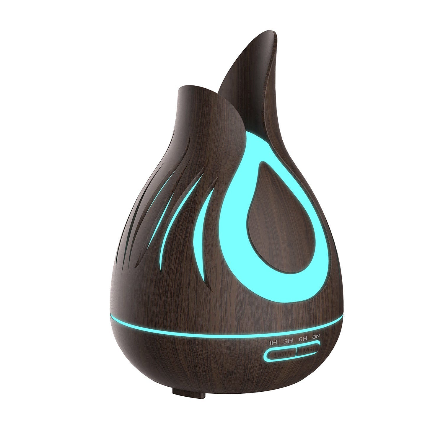Petal Wood Grain Humidifier 400Ml Hollow Design Bathroom Aroma Diffuser Spray