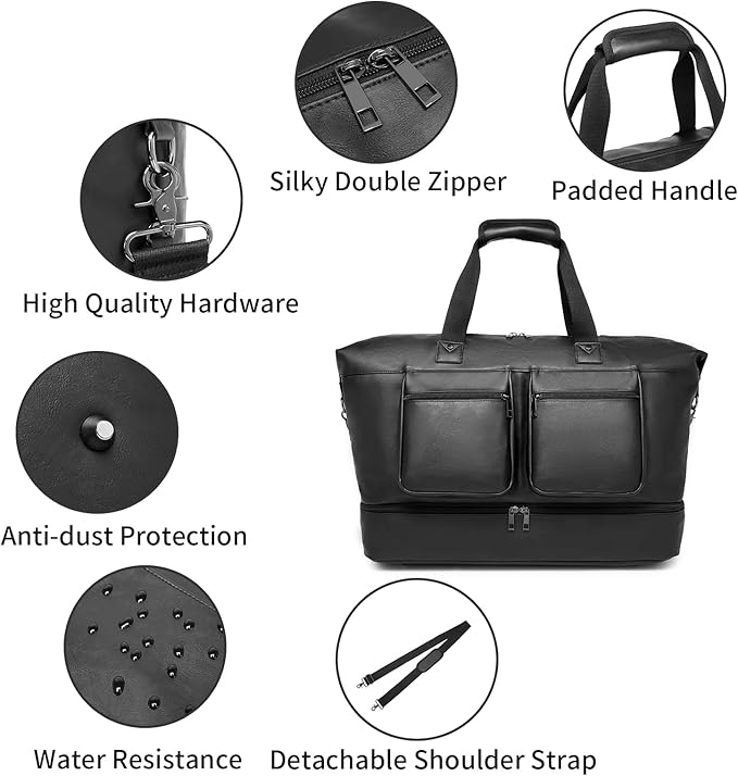 Men's Vegan Leather Travel Bag – Professional Laptop Carry