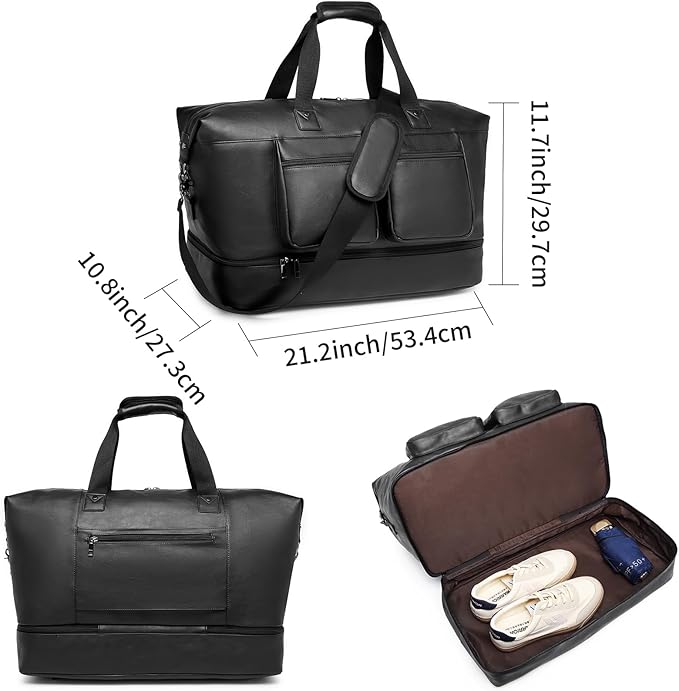 Men's Vegan Leather Travel Bag – Professional Laptop Carry