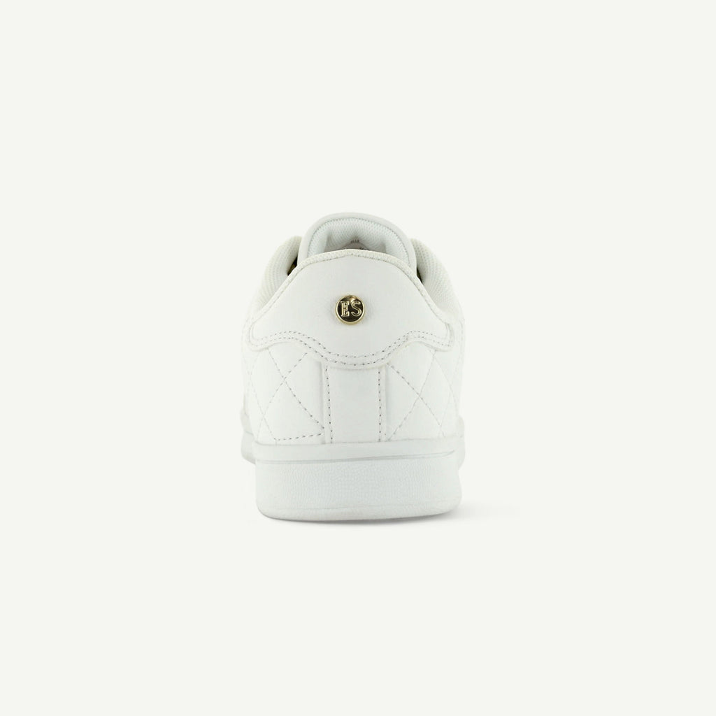 VOLTAIRE: QUILTED COURT SHOE - WHITE