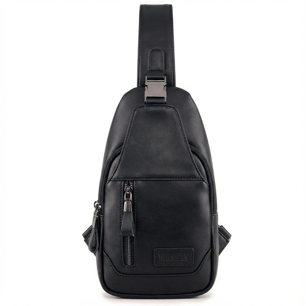 Men's Vegan Leather Sling Bag – Compact Travel Carry