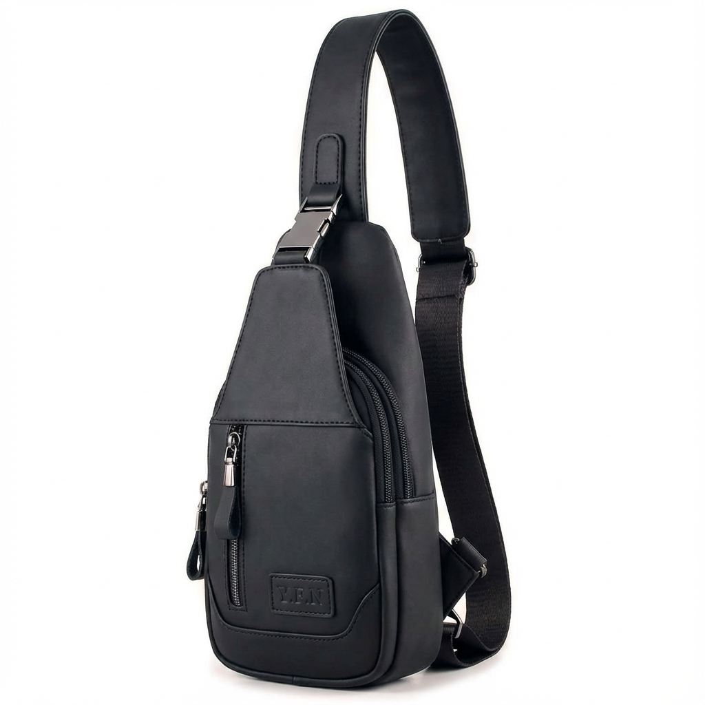Men's Vegan Leather Sling Bag – Compact Travel Carry