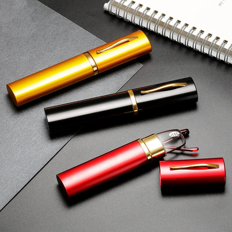 Ultralight Portable Metal Reading Glasses for Men & Women - Rectangle Readers +1.5 +2.0 +2.5 Diopter