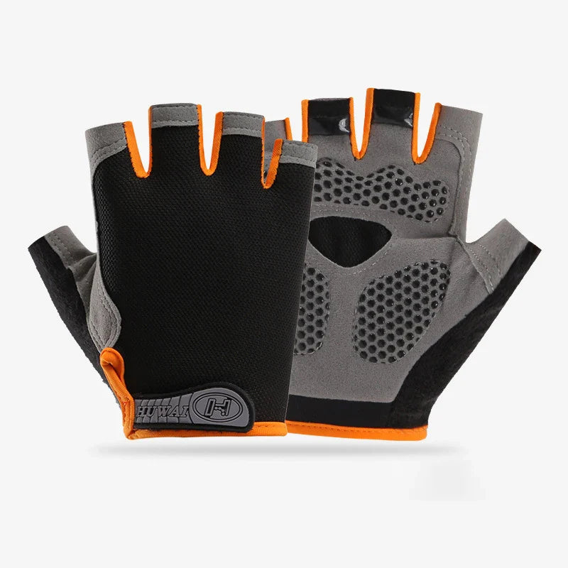 Fingerless Gym Gloves for Men & Women - Anti-Slip Breathable Workout & Cycling Gloves