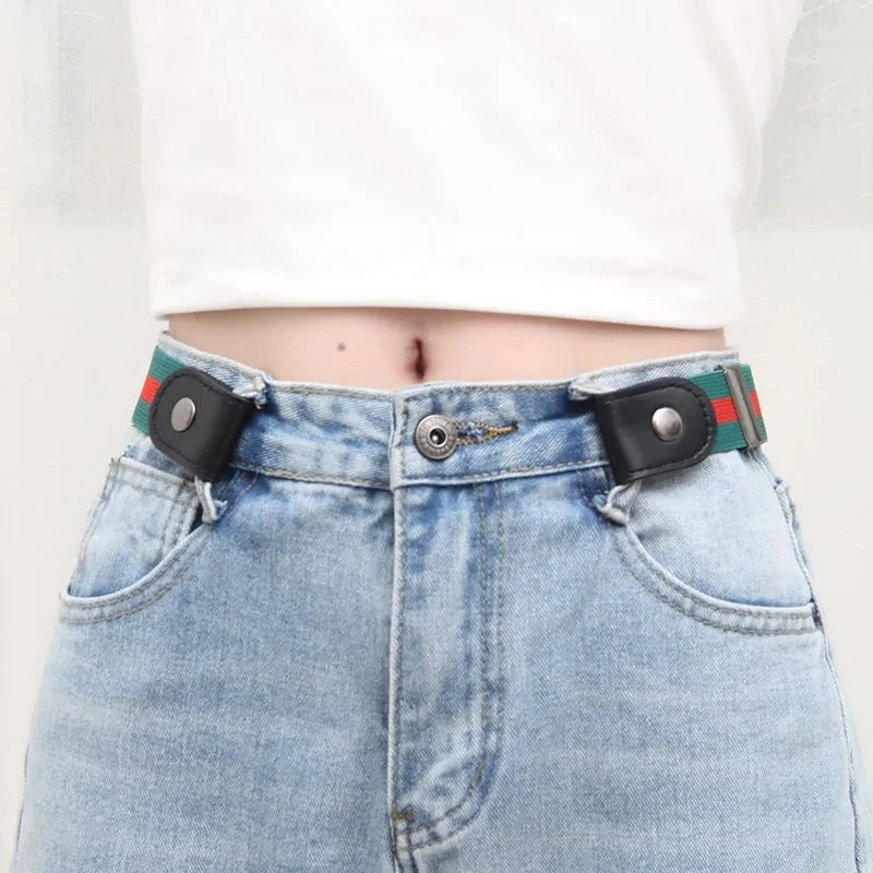 Elastic Woven Invisible Seamless Adjustable Jeans Belt – Unisex Casual Waistband