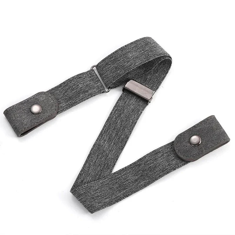 Canvas Elastic No-Buckle Adjustable Belt for Jeans – Invisible Waistband 33–45in (85–115cm) for Women & Men