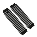 Elbow-Length Fingerless Knit Arm Warmers - Striped Winter Gloves for Men & Women