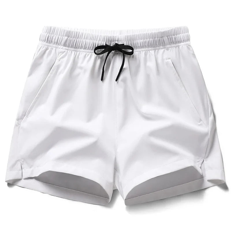 Unisex Lightweight Running Shorts with Zipper Pockets - Quick-Dry Athletic and Beach Shorts
