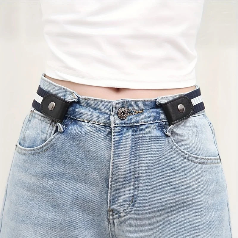 Elastic Woven Invisible Seamless Adjustable Jeans Belt – Unisex Casual Waistband