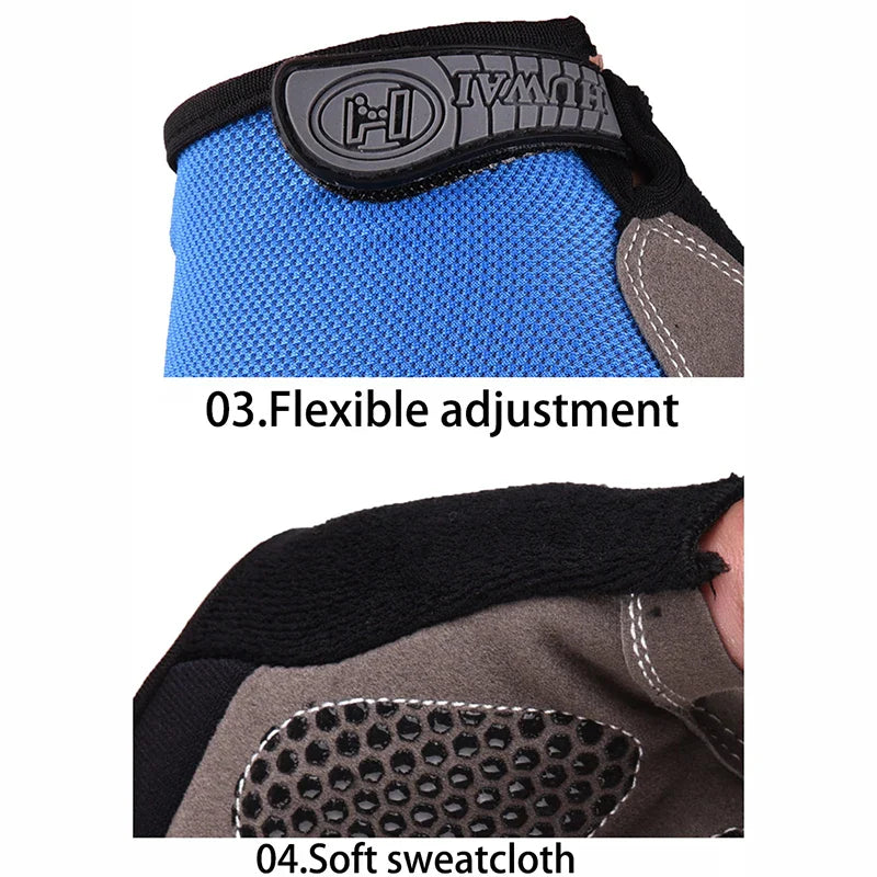 Fingerless Gym Gloves for Men & Women - Anti-Slip Breathable Workout & Cycling Gloves