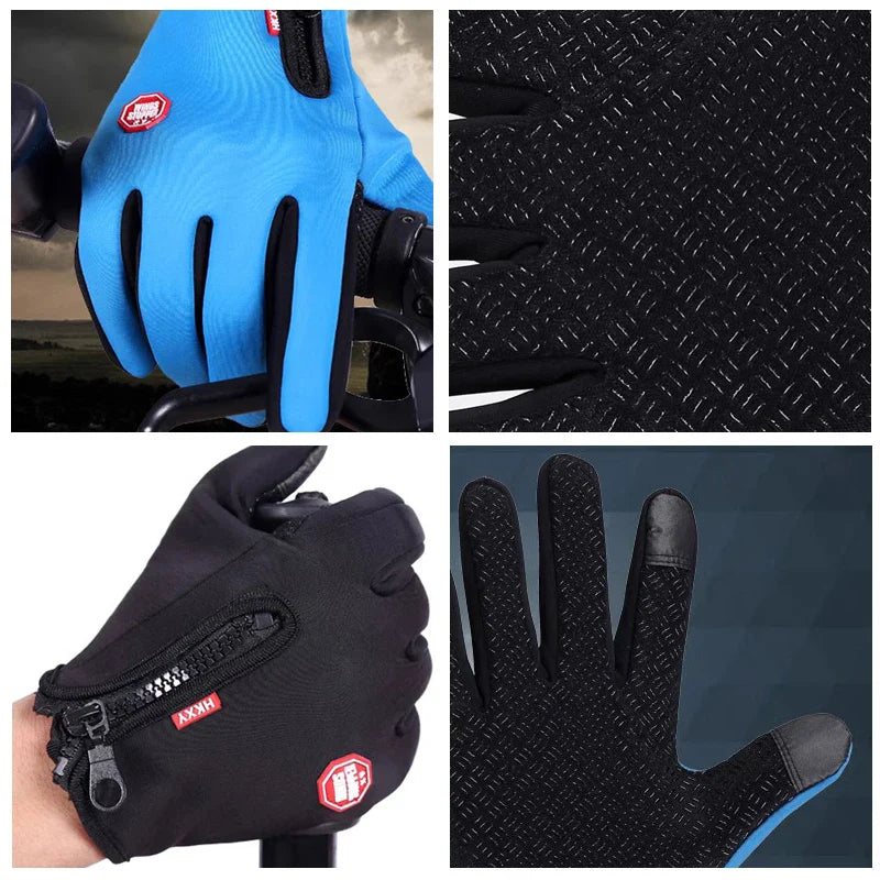 Touchscreen Winter Gloves for Men & Women - Windproof Thermal Cycling, Driving & Motorcycle Gloves with Non-Slip Grip