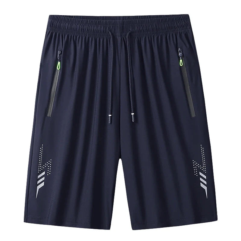 Men's Quick-Dry Gym & Running Shorts - Elastic Waist, Zipper Pockets, Breathable Workout Shorts (M-4XL)