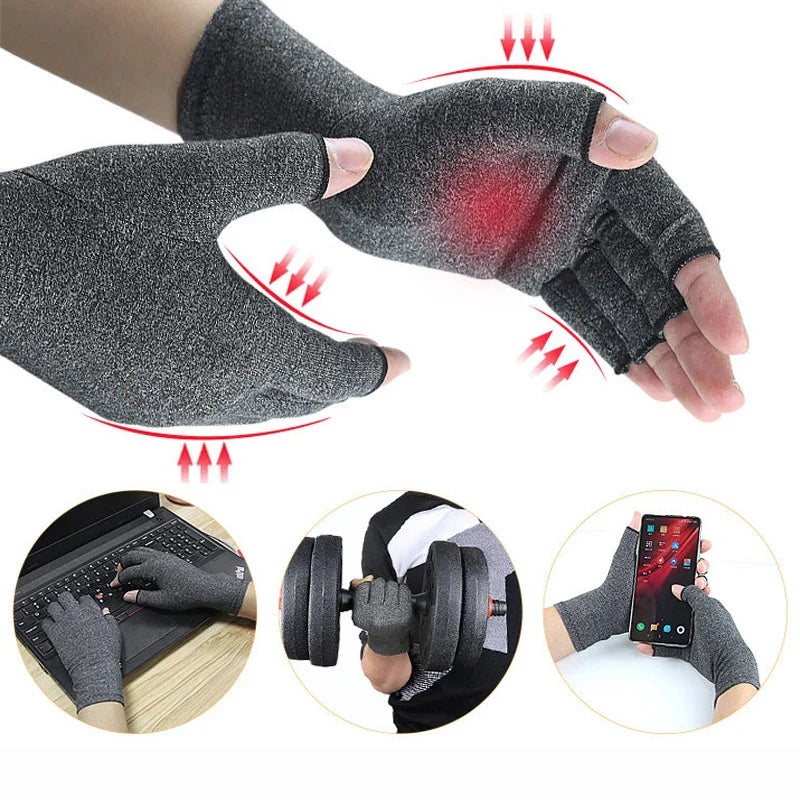 Fingerless Compression Gloves 1 Pair – Wrist Support for Hand Pain, Arthritis & Carpal Tunnel