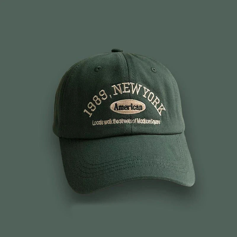 Korean Retro Embroidered Letter Baseball Cap - Unisex Casual Sun Protection Hat