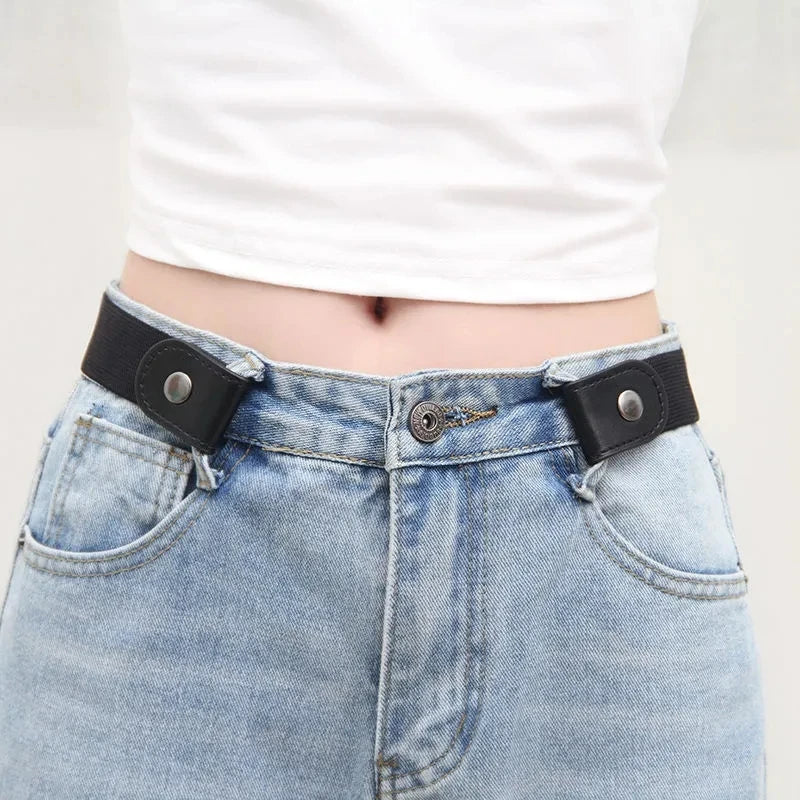 Elastic Woven Invisible Seamless Adjustable Jeans Belt – Unisex Casual Waistband
