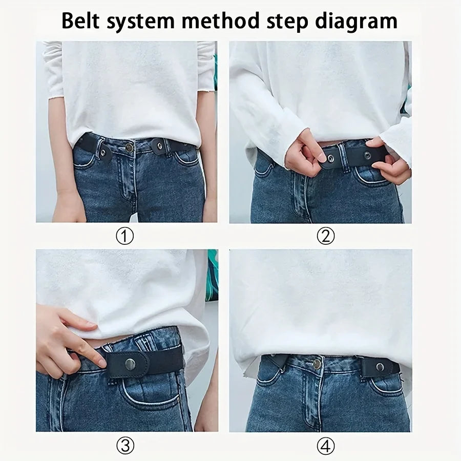 Elastic Woven Invisible Seamless Adjustable Jeans Belt – Unisex Casual Waistband