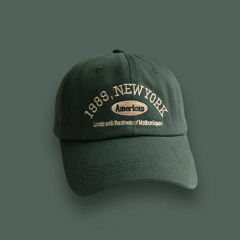 Korean Retro Embroidered Letter Baseball Cap - Unisex Casual Sun Protection Hat