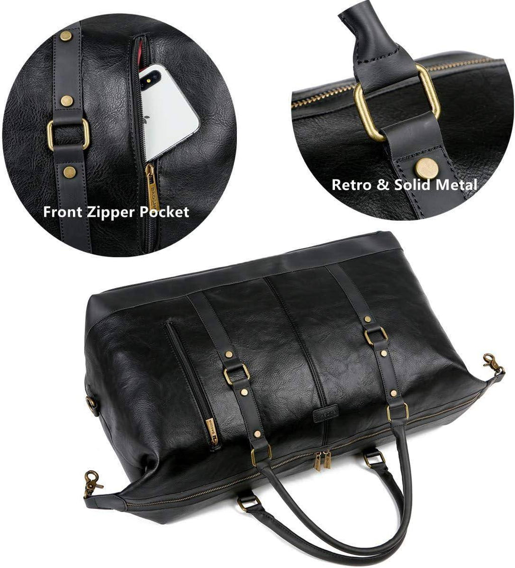 Men's Vegan Leather Duffel Bag – Compact Travel Carry