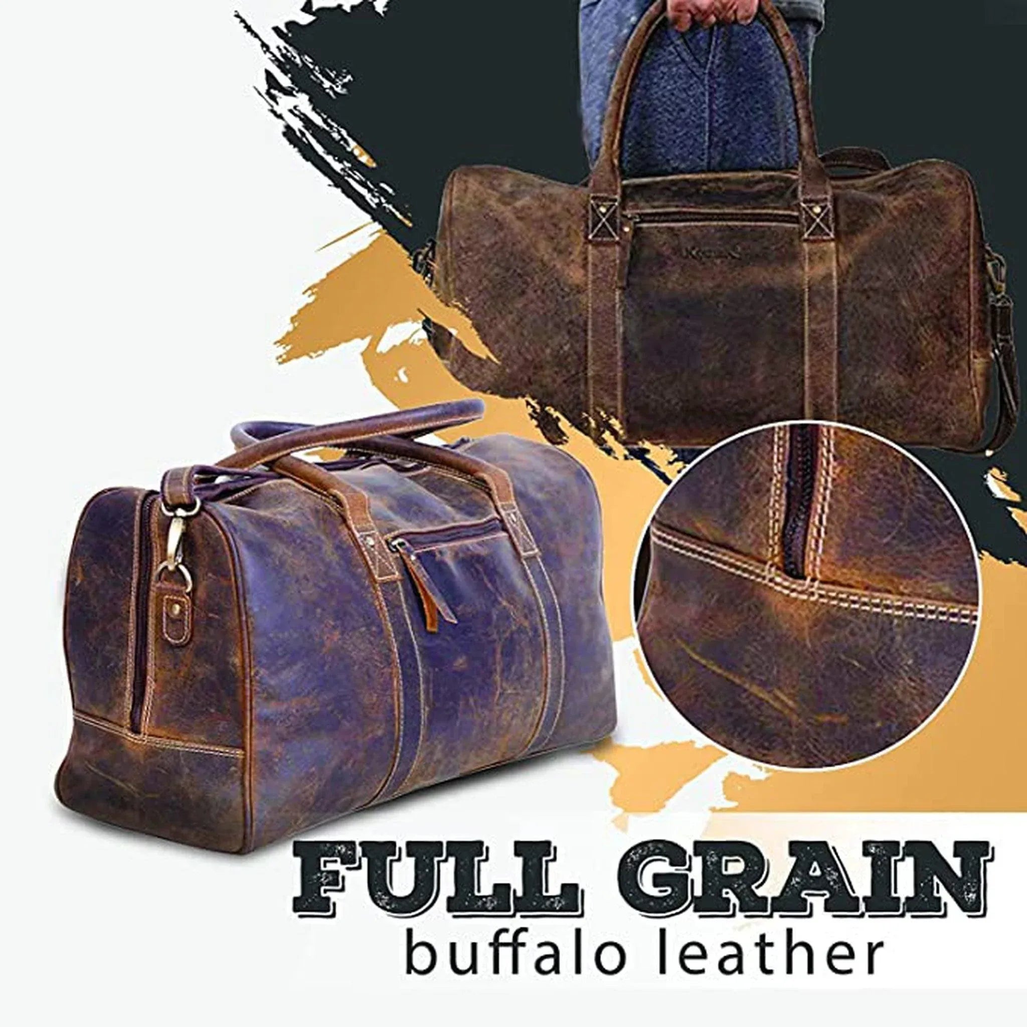 Men's Buffalo Leather Duffel Bag – Refined Business Carry