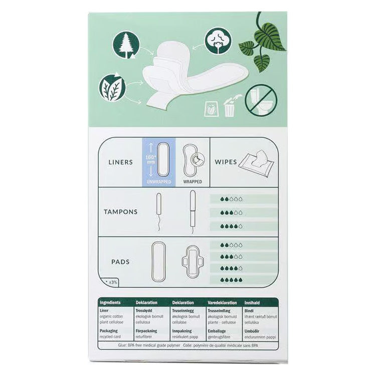 30ct Natracare Panty Liner Curved